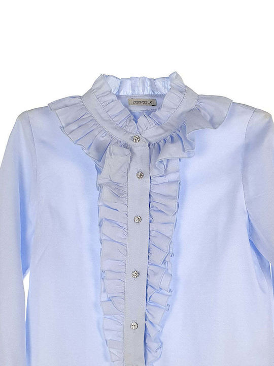 Kids One Color Shirt Long Sleeve Light Blue