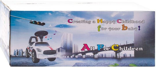 BabyMix Racer Car Ride On for 12+ Months with Sounds White