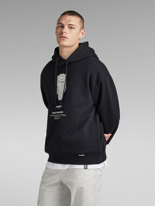 G-Star Raw Herren Sweatshirt mit Kapuze Schwarz