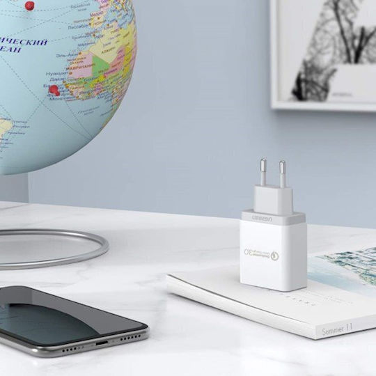 Ugreen Charger Without Cable with USB-A Port Quick Charge 3.0 Whites (CD122)