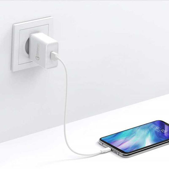 Ugreen Charger Without Cable with USB-A Port Quick Charge 3.0 Whites (CD122)