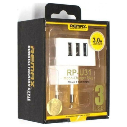 Remax Φορτιστής Χωρίς Καλώδιο με Θύρα USB-A και Θύρα USB-C 20W Power Delivery Λευκός (RP-U68)