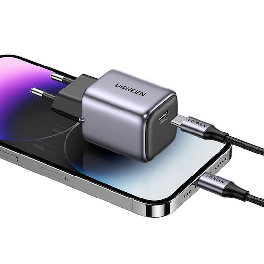 Ugreen Charger Without Cable GaN with USB-C Port 20W Power Delivery / Quick Charge 4.0 Gray (CD318)