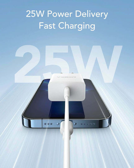 Veger Φορτιστής Χωρίς Καλώδιο με Θύρα USB-C 25W Power Delivery / Quick Charge 3.0 Λευκός (VLS2501)