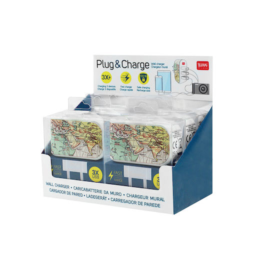 Legami Milano Зарядно без кабел с 3 USB-A порта Многоцветен (WACH2000)
