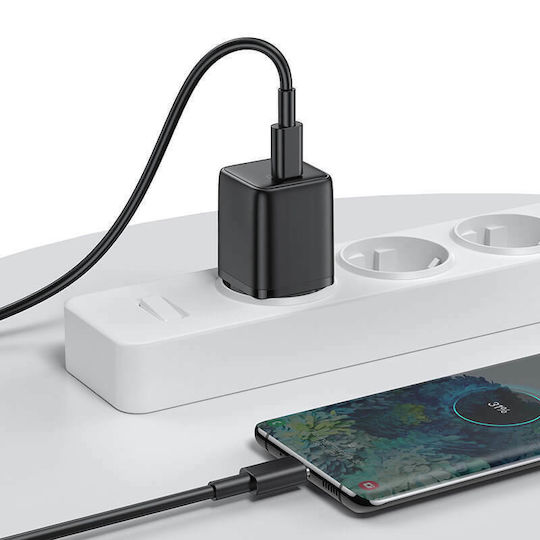 Joyroom Φορτιστής με Θύρα USB-C και Καλώδιο USB-C 25W Power Delivery Μαύρος (L-P251)