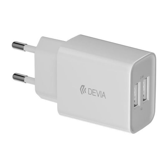 Devia Φορτιστής με Θύρα USB-A και Καλώδιο Lightning Λευκός (Smart)