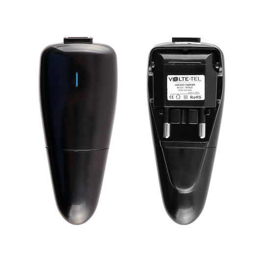 Volte-Tel Комплект за кола и контакт с USB-A порт и кабел micro USB Черен (8037931)