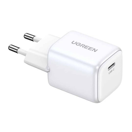 Ugreen Φορτιστής Χωρίς Καλώδιο GaN με Θύρα USB-C 30W Power Delivery Λευκός (Nexode Mini)