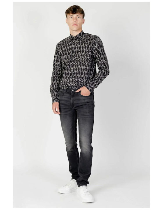 Long-sleeved Cotton Shirt Black