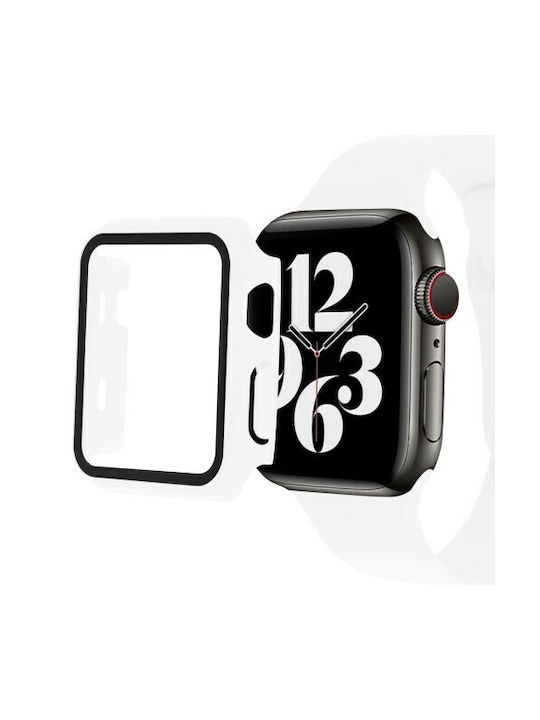 Watch Series 7 Πλαστική Θήκη με Τζαμάκι σε Λευκό χρώμα για το Apple Watch 45mm Watch Series 7 Πλαστική Θήκη με Τζαμάκι σε Λευκό χρώμα για το Apple Watch 45mm