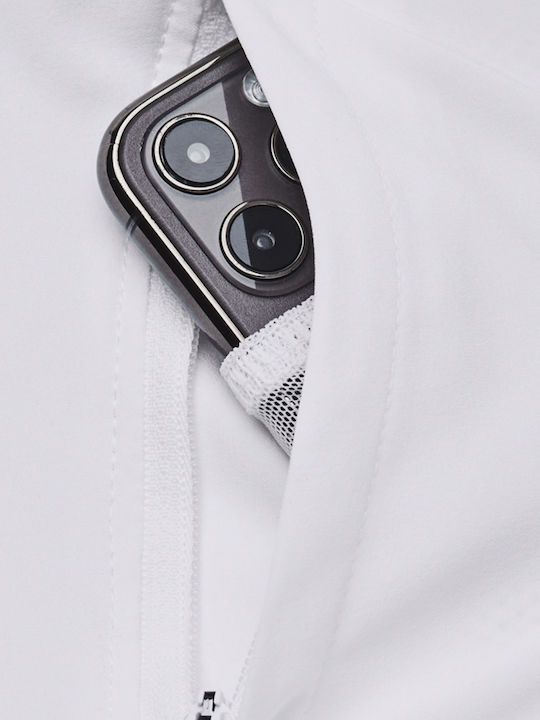 Women's Short Sports Jacket Windproof for Spring or Autumn White