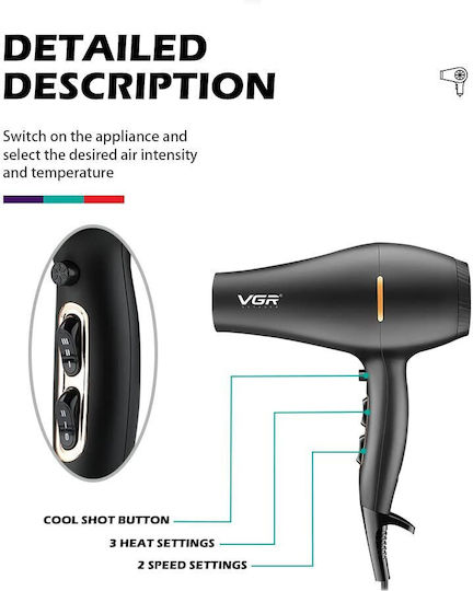VGR Ionic Professionell Haartrockner 2200W