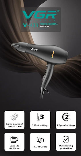 VGR Ionic Professionell Haartrockner 2200W