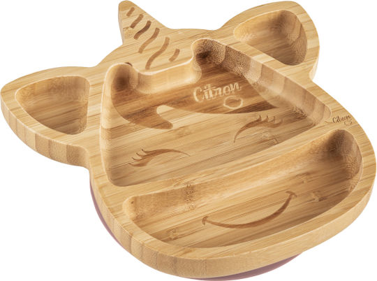 Citron Feeding Set made of Bamboo with Non-Slip Base Yellow 2pcs for 4+ months
