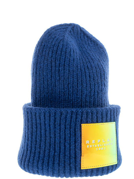 Replay Knitted Beanie Cap Blue