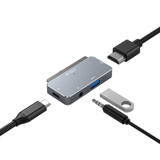 Tech-Protect V6-HUB USB-C Docking Station με HDMI 4K PD Γκρι