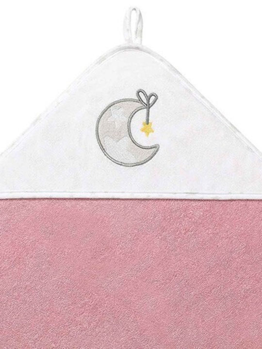 Babyono Baby-Badetuch mit Kapuze Take Care Rosa 85x85cm