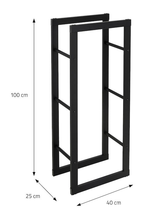ML-Design Metallisch Regal Holzlagerung 40x25x100cm