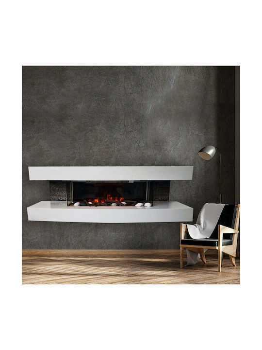 Electric Sun Paula Επιτοίχιο Ηλεκτρικό Τζάκι 10W 150x46cm Λευκό