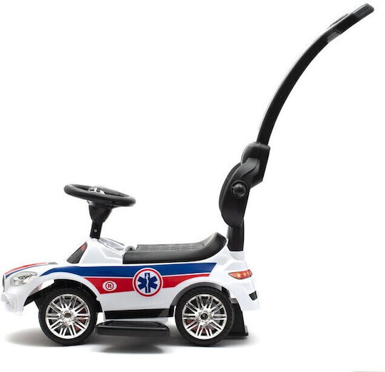 BabyMix Амбуланс Количка Езда На с Ръкохватка За Родител за 12+ Месеца Бяла