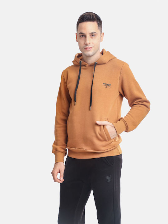 Paco & Co Herren Sweatshirt mit Kapuze Braun