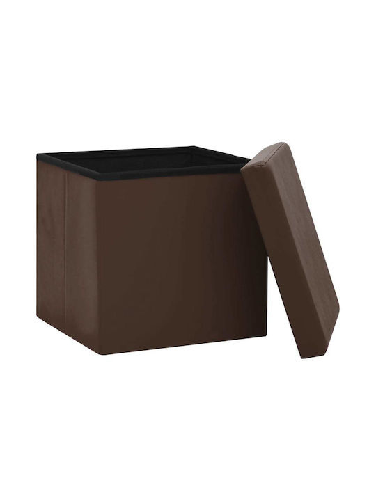 Stool For Living Room With Storage Space Plastic Brown 2pcs 38x38x38cm