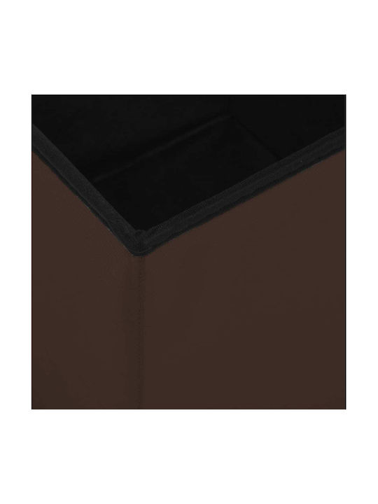 Stool For Living Room With Storage Space Plastic Brown 2pcs 38x38x38cm