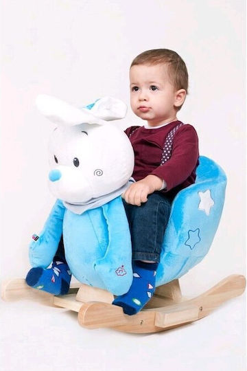 Playto Fabric Rocking Toy Rabbit with Music with Max Load Capacity 30kg Blue