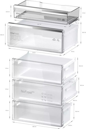 Bosch Ψυγειοκαταψύκτης 440lt Total NoFrost Υ203xΠ70xΒ66.7εκ. Inox KGN49AICT