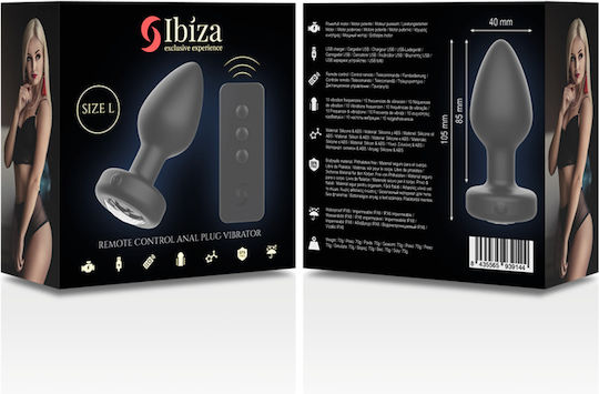 Ibiza Dop Anal cu Funcție Wireless și Vibrație Mare Neagră