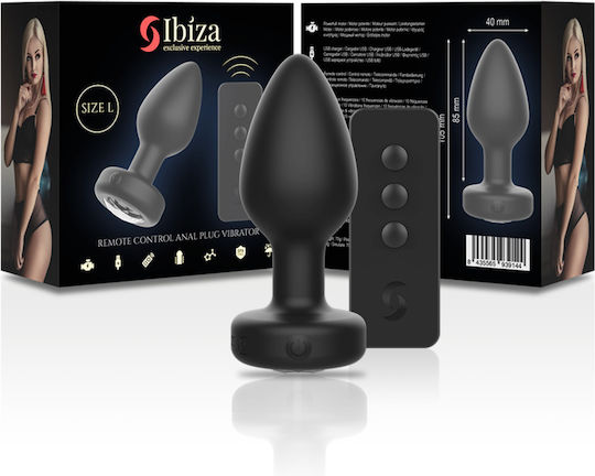 Ibiza Dop Anal cu Funcție Wireless și Vibrație Mare Neagră
