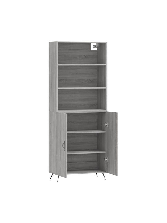 Wohnzimmer Nische aus Spanplatte Grau 69.5x34x180cm