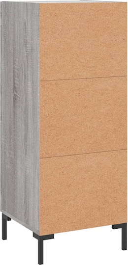 Wand Wohnzimmer Vitrine aus Spanplatte Grau 34.5x34x90cm