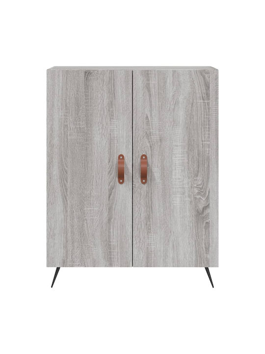 Living Room Display Cabinet Made of Particle Board Grey 69.5x34x180cm