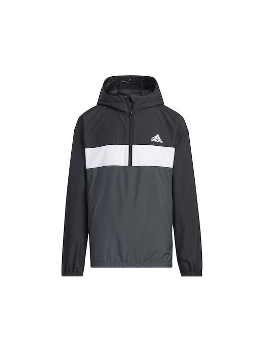 adidas Casual Jacket Black with Ηood