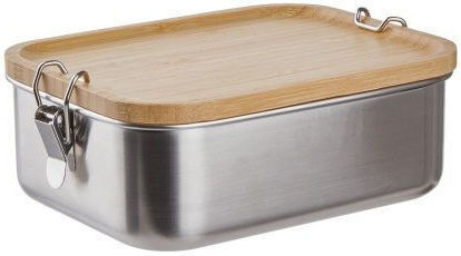 Boobam Inox Silver Lunch Box with Compartments 1.4L