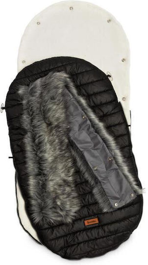 Sensillo Universal Sac de picioare pentru cărucior Impermeabil Negru cu căptușeală Fleece 100x46εκ.