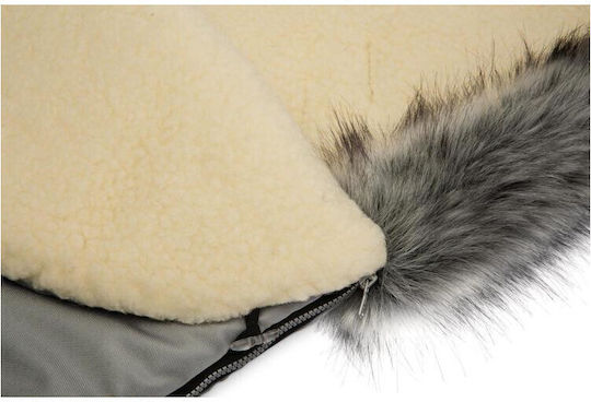 Sensillo Eskimo Universal Ποδόσακος Καροτσιού Αδιάβροχος Γκρι με Fleece Επένδυση 100x46εκ.