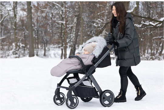 Sensillo Universal Sac de picioare pentru cărucior Impermeabil Negru cu căptușeală Fleece 100x45εκ.