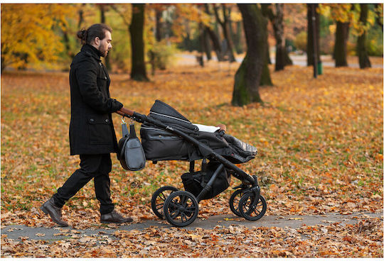 Sensillo Universal Sac de picioare pentru cărucior Impermeabil Negru cu căptușeală Fleece 100x46εκ.