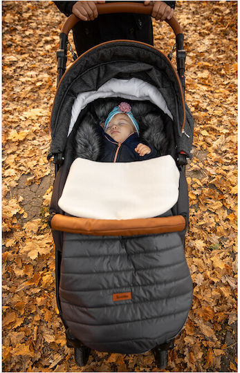 Sensillo Universal Waterproof Stroller Footmuff with Fleece Lining 100x46cm Gray