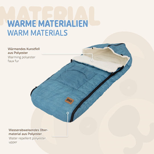Joyz Universal Waterproof Stroller Footmuff 94x48cm Blue