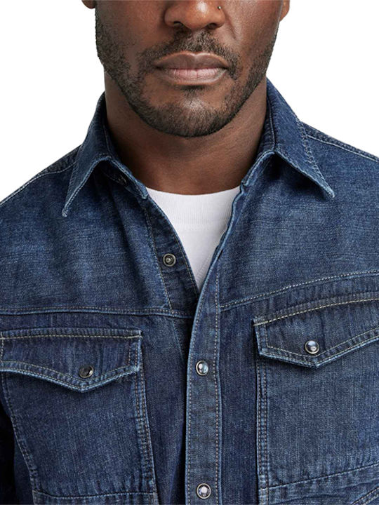 Long-sleeved Denim Shirt Blue