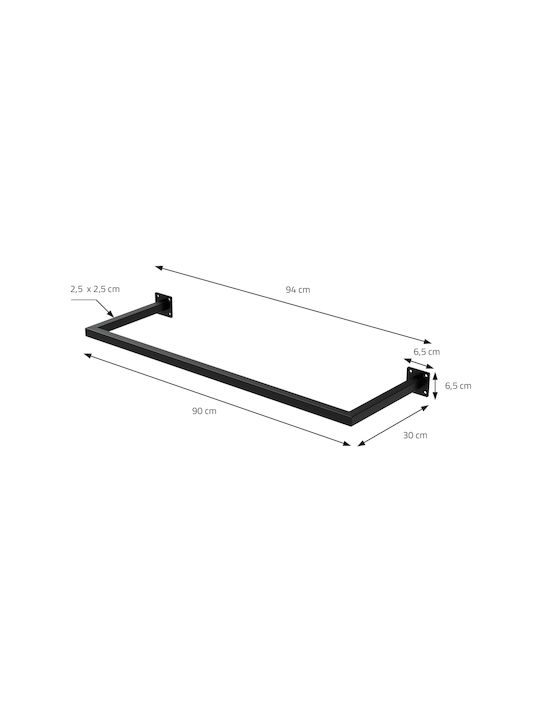 ML-Design Крeмастрa За Стена Металик Черна 30x90см
