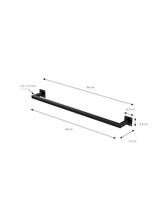 ML-Design Крeмастpa Зa Cтeнa Металик Чepнa 12x90cm