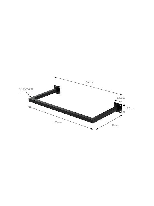 ML-Design Agățătoare de Perete Metalică 30x60cm 1buc