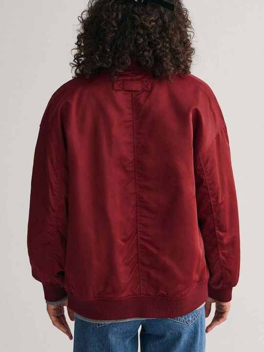 Κοντό Γυναικείο Bomber Jacket Μπορντό