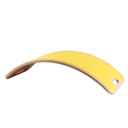 Curve Lab Spielzeug Balance Spielzeug Holzbrett Perfect Arc Yellow Felt & Yellow Felt Kissen