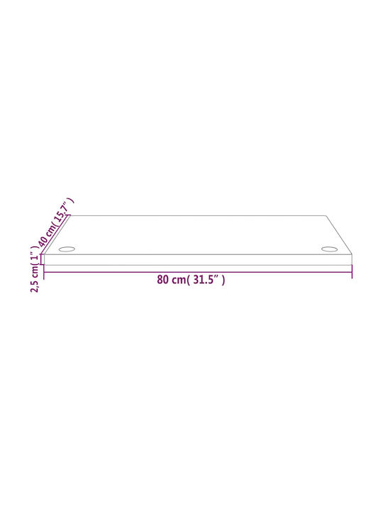 vidaXL Rectangular Office Desk Surface made of Solid Wood in White Color 80x40x2.5cm 824451 1pcs